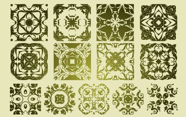13 patrones de vectores florísticos antiguos