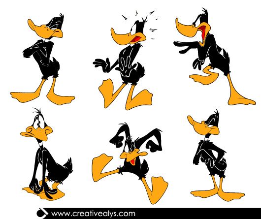 Funky Daffy Duck Cartoon Pack - Vector download