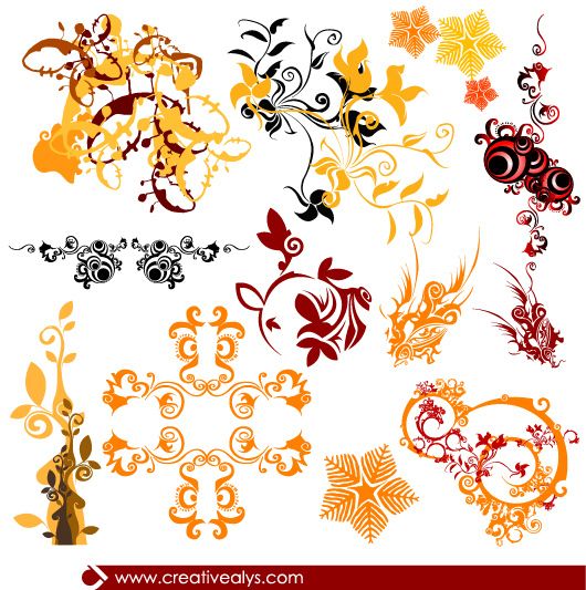 Beautiful Floral & Swirls Pack - Vector download