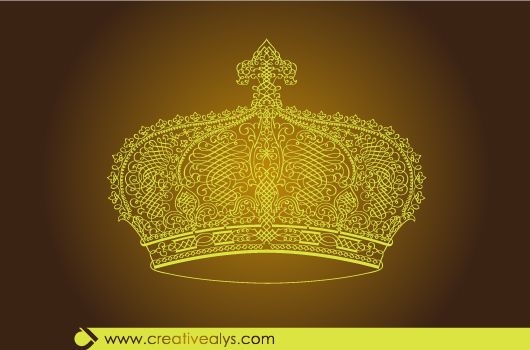 Corona de oro caligráfica creativa