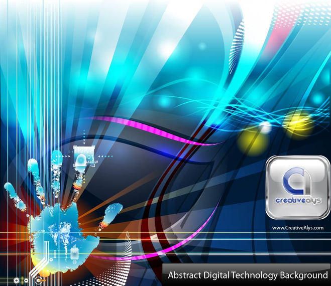 Fondo de impresión de la mano de la tecnología táctil Resumen Fondo de impresión de la mano de la tecnología táctil Resumen