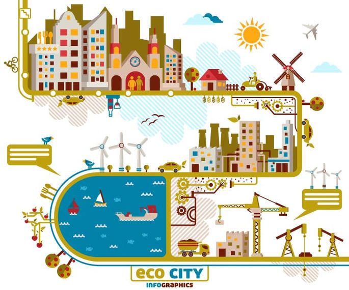 Funky Style City Info-graphic Set Funky Style City Info-graphic Set