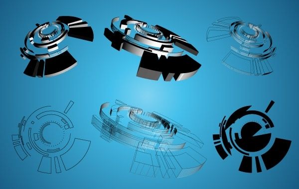 3D Shapes Graphics - Vector download