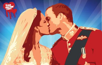 Vector de beso de william kate