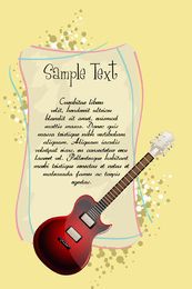 Guitarra con plantilla de texto