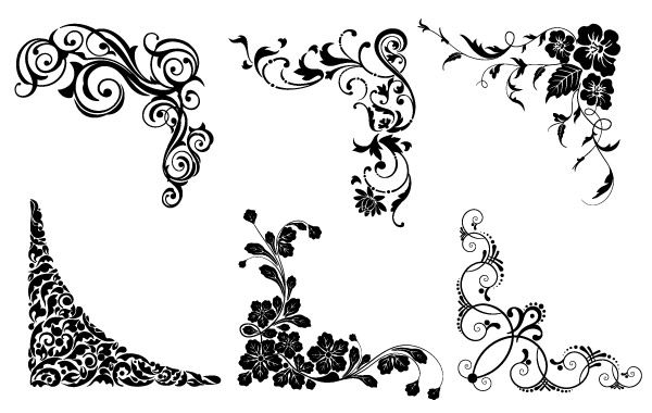 Vector floral corners - Vector download