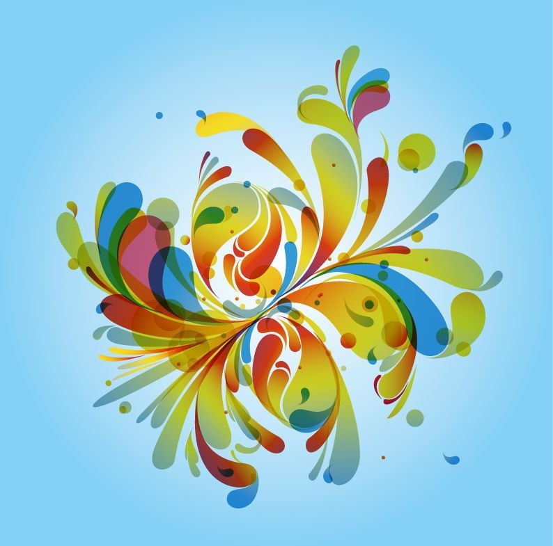 Colorful Swirling Splashed Background - Vector download
