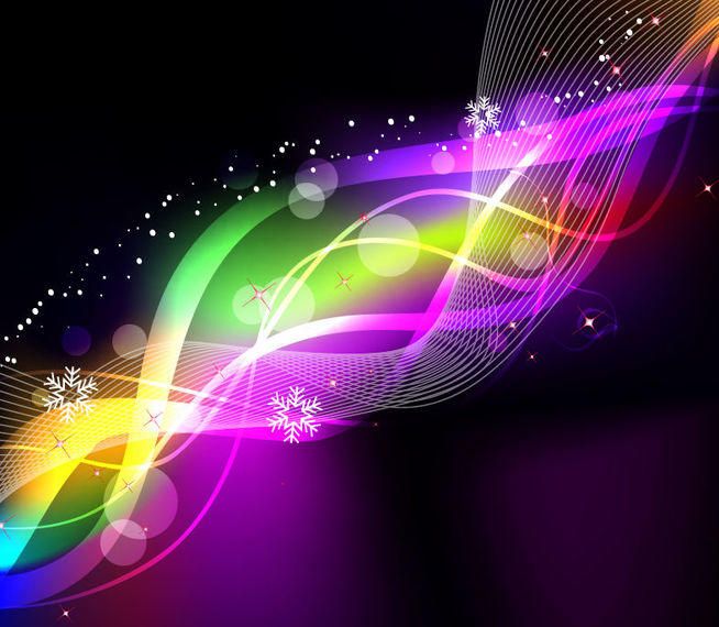 Rainbow Neon Glow Waves & Lines Background Rainbow Neon Glow Waves & Lines Background