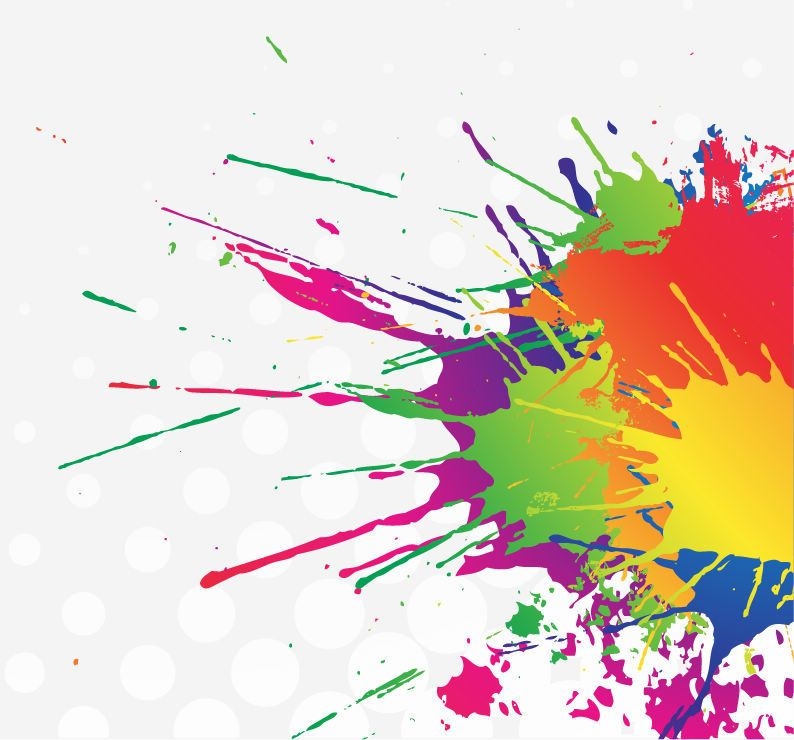 Colorful Splatter Stain Paint with Halftone - Vector download