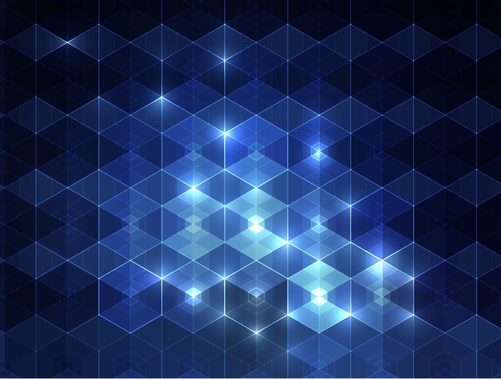 Fondo de patrón triangular azul brillante