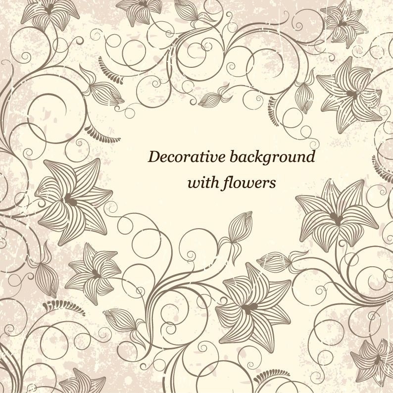 Vintage dekorative wirbelnde grungy Blumenrahmen