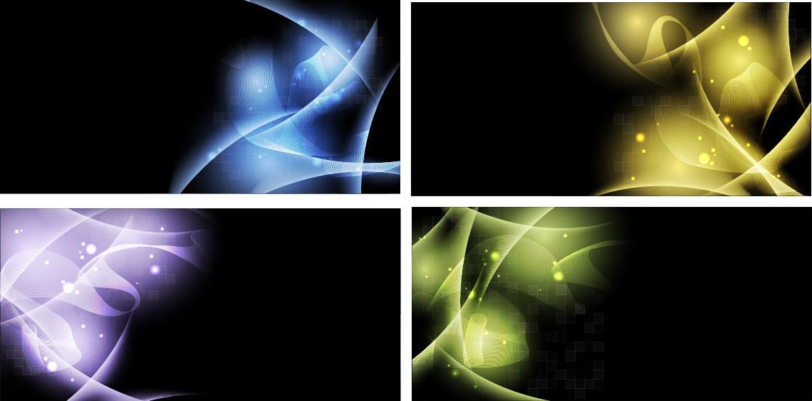 Conjunto de sombras abstratas claras e curvas