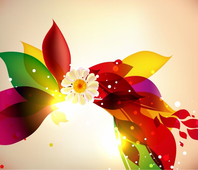 Gráfico floral colorido con flor en flor