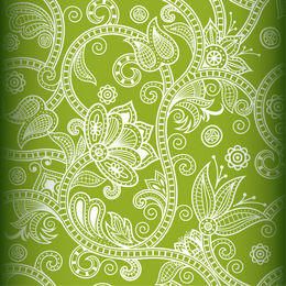 Decoração floral branca sem costura em verde