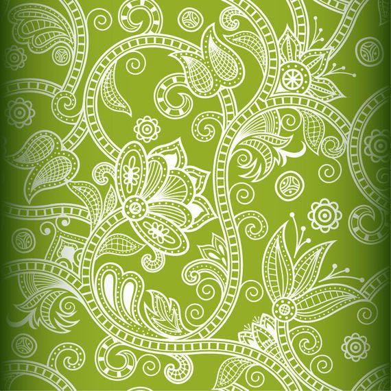 Decoración floral blanca sin costuras en verde Decoración floral blanca sin costuras en verde