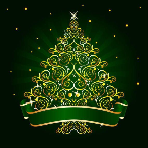 Golden Floral Christmas Tree Golden Floral Christmas Tree