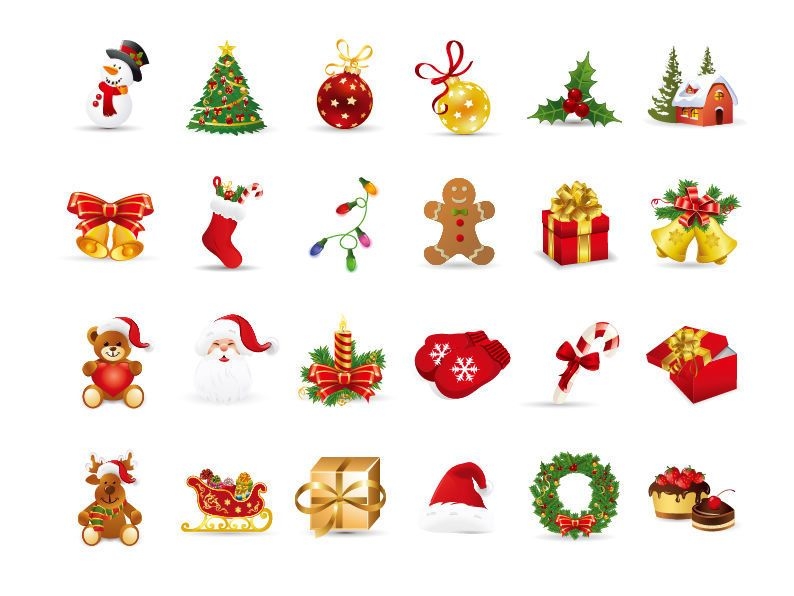 Download Beautiful Funky Christmas Icon Pack - Vector download