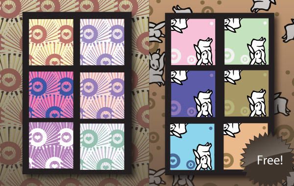 Free Illustrator Patterns - Japanese Bunnies Free Illustrator Patterns - Japanese Bunnies