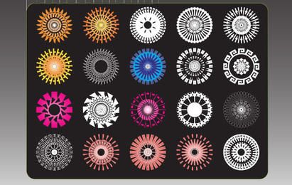 Símbolos de flores hippies ridículamente geniales de Freebie
