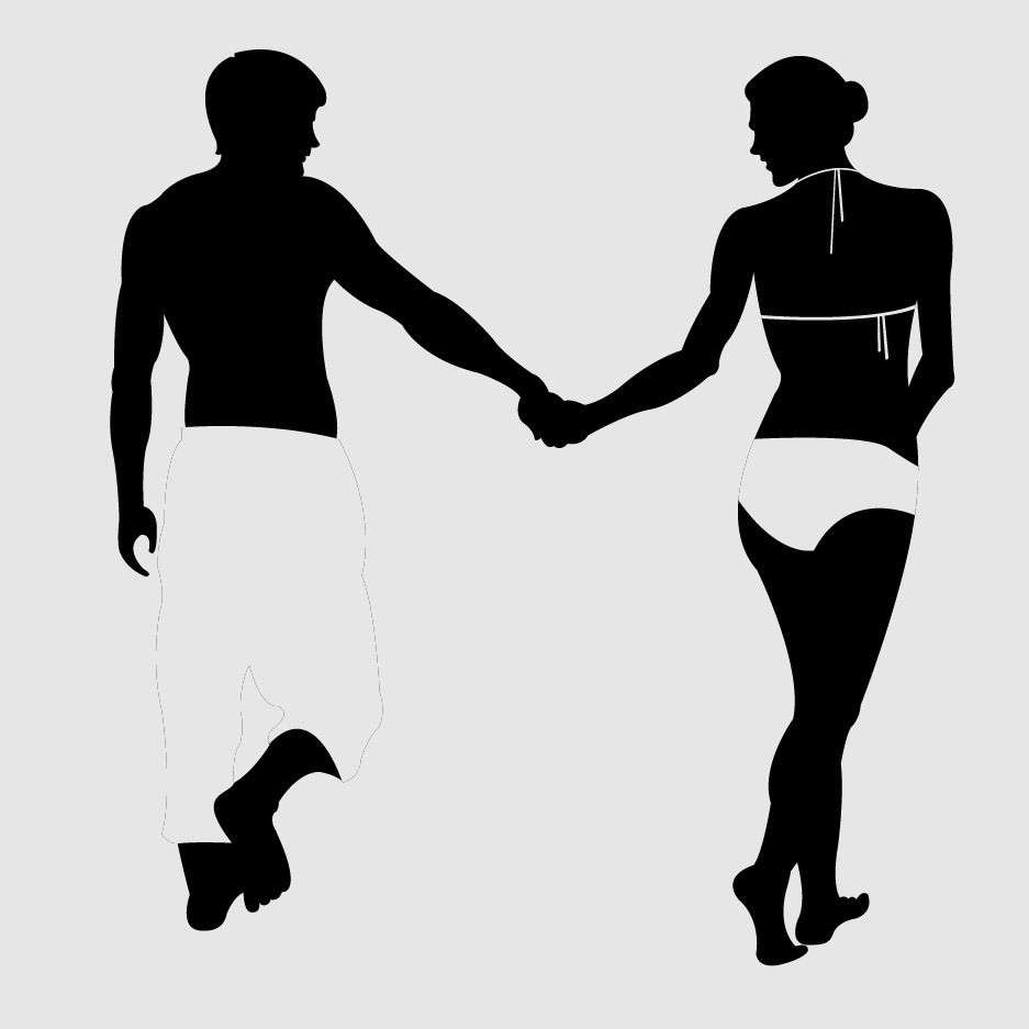 Download Beach Couple Silhouette - Vector download