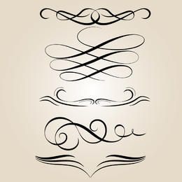 Conjunto de ornamento caligráfico abstrato criativo