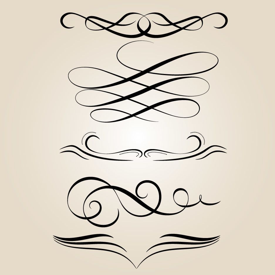 Kreativer abstrakter kalligraphischer Verzierungssatz