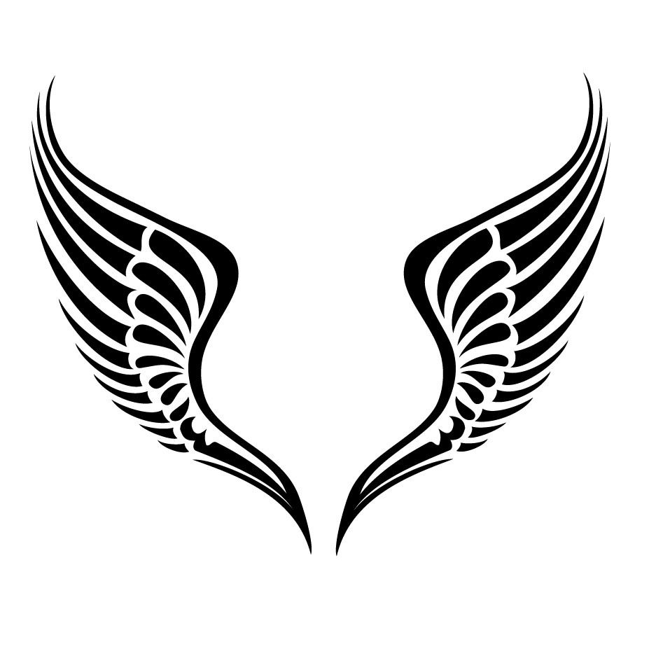 Download Black & White Tribal Wings - Vector download