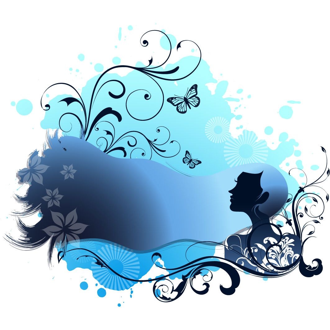 Spa temático de menina azul com floral giratório
