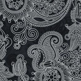 Padrão floral vintage preto e branco abstrato