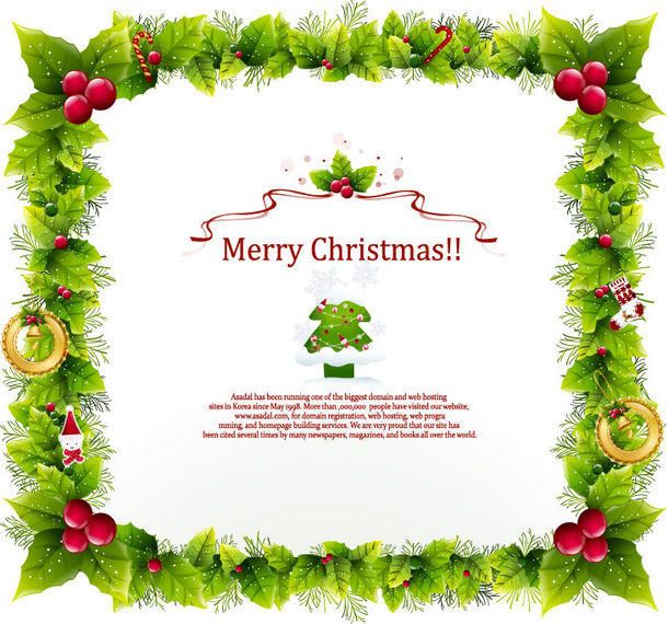 Plantilla floral de la tarjeta de Navidad del marco Plantilla floral de la tarjeta de Navidad del marco