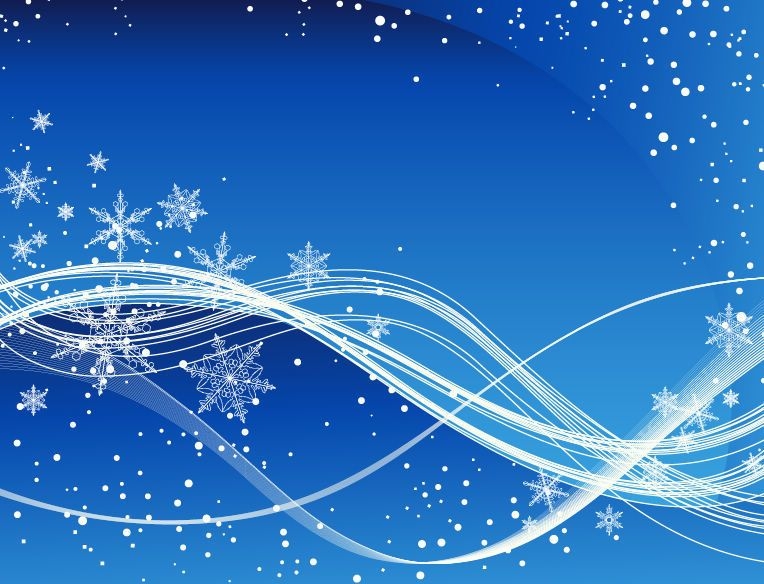 Wirbelnder blauer Weihnachtshintergrund mit Schneeflocken