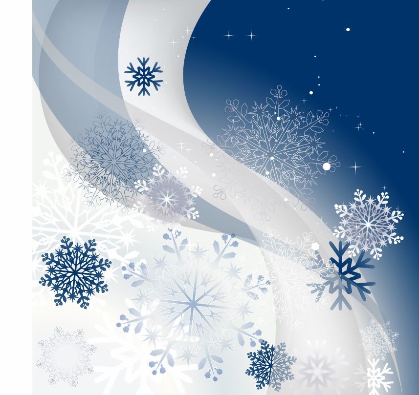 Snowflakes & Waves Christmas Background