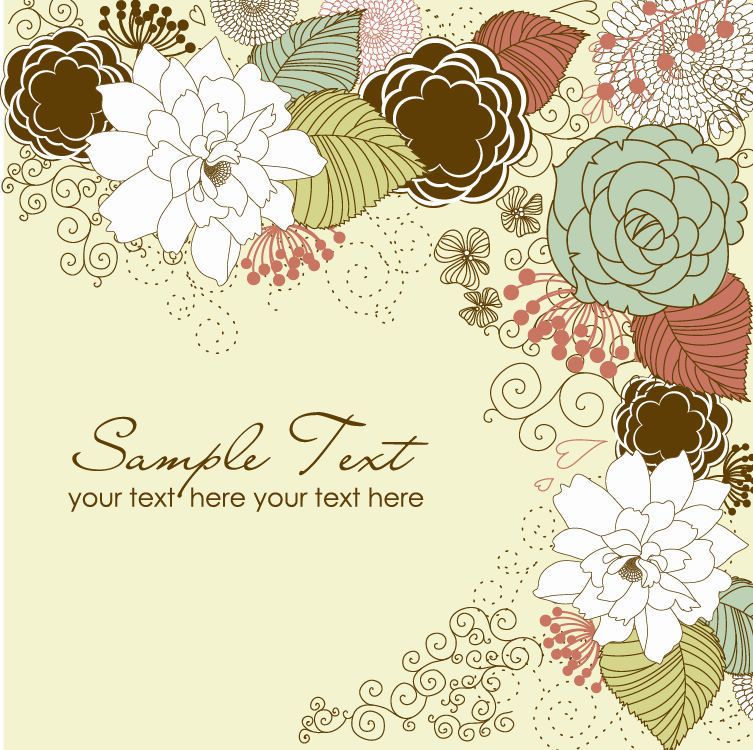 Tarjeta de felicitación floral Mínimo Vintage - Descargar vector