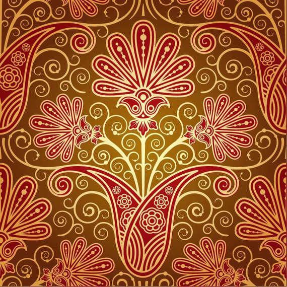 Vintage Seamless Religious Floral Pattern Vintage Seamless Religious Floral Pattern