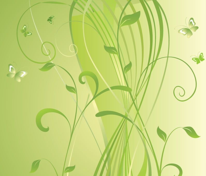 Fondo floral verde Swirly