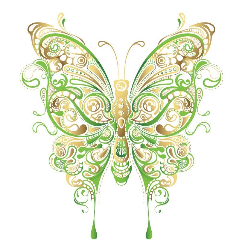 Mariposa decorativa con forma adornada