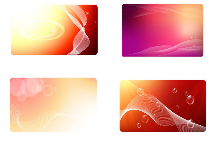 glowing red business card background set vector download