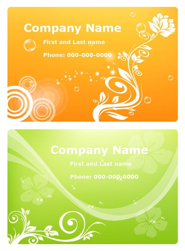 Orange & Green Floristic Business Cards