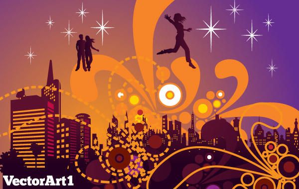 City Nightlife Vector City Nightlife Vector