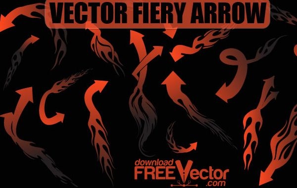 Flecha Fiery Vector Grátis