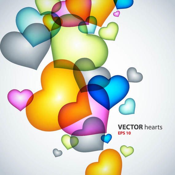 Fluorescent Colorful Heart Background Fluorescent Colorful Heart Background