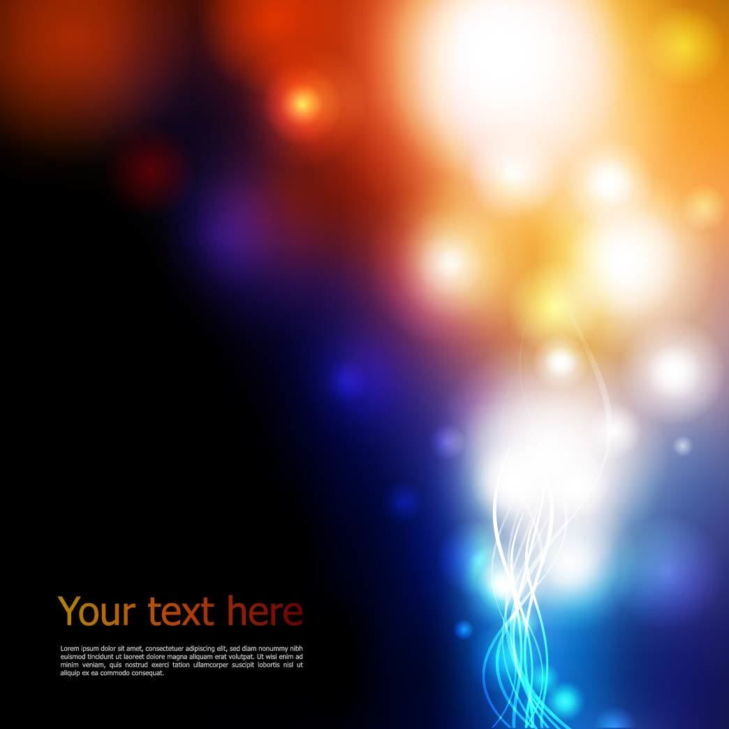 Abstrakter dunkler Hintergrund mit bunten Lichtern