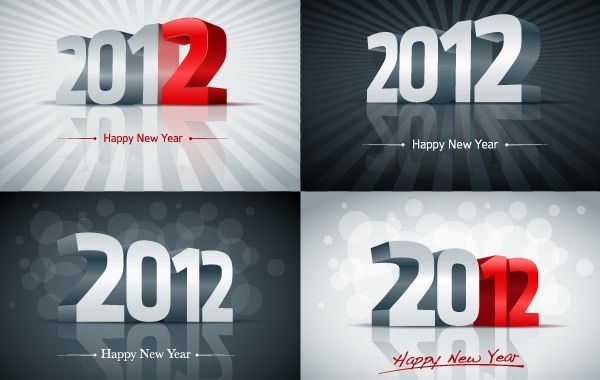 2012 Neujahr Vektorgrafiken