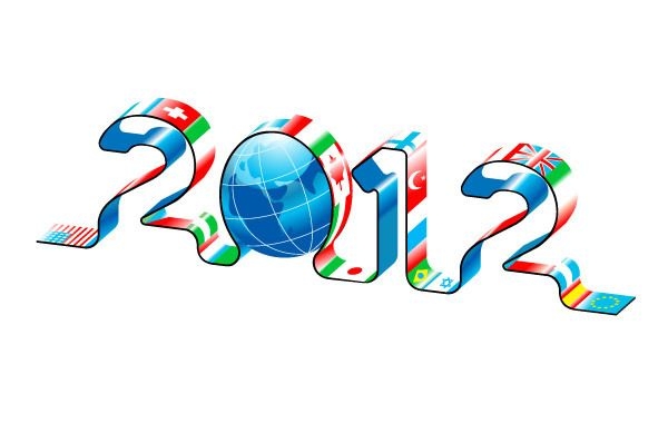 Neujahr 2012 Weltkarten