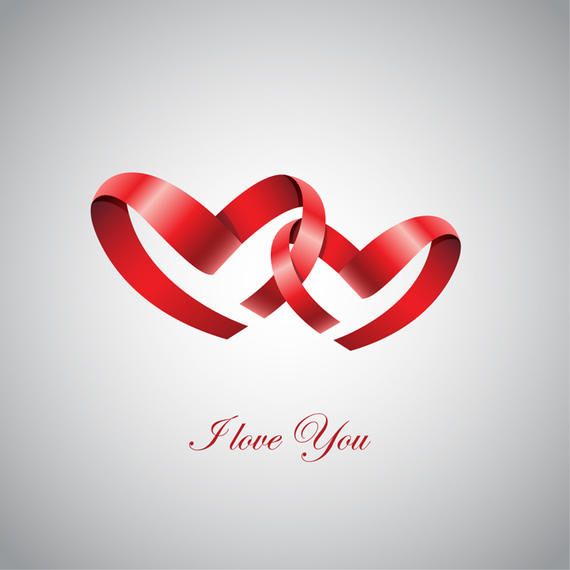 Two Ribbon Hearts - Vector download