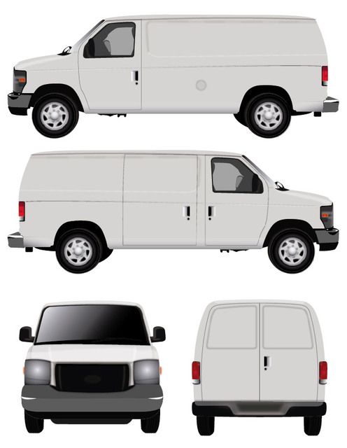 White Vector Van - Vector download