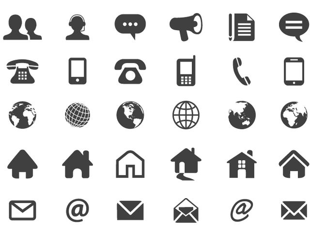 contact flat icons