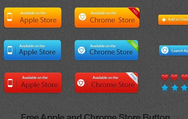 Kostenlose Apple und Chrome Store Vector Button
