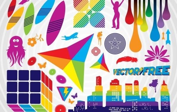 Colorful graphics element set Colorful graphics element set