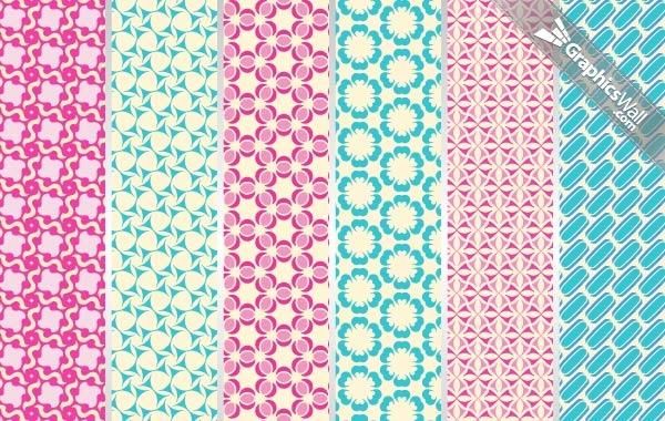 6 Tileable Vector Patterns 6 Tileable Vector Patterns